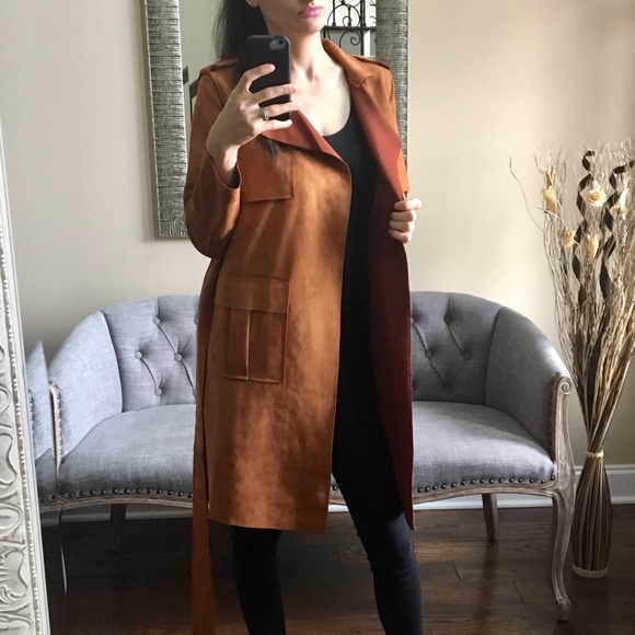✨NEW✨ LAST✨Suede Trench Coat - Picture 5 of 7